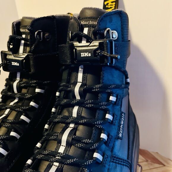 Dr Martens Combs Tech WX Leather Canvas Utility M 13 Black Warmwair Boots Rugged - Picture 9 of 9